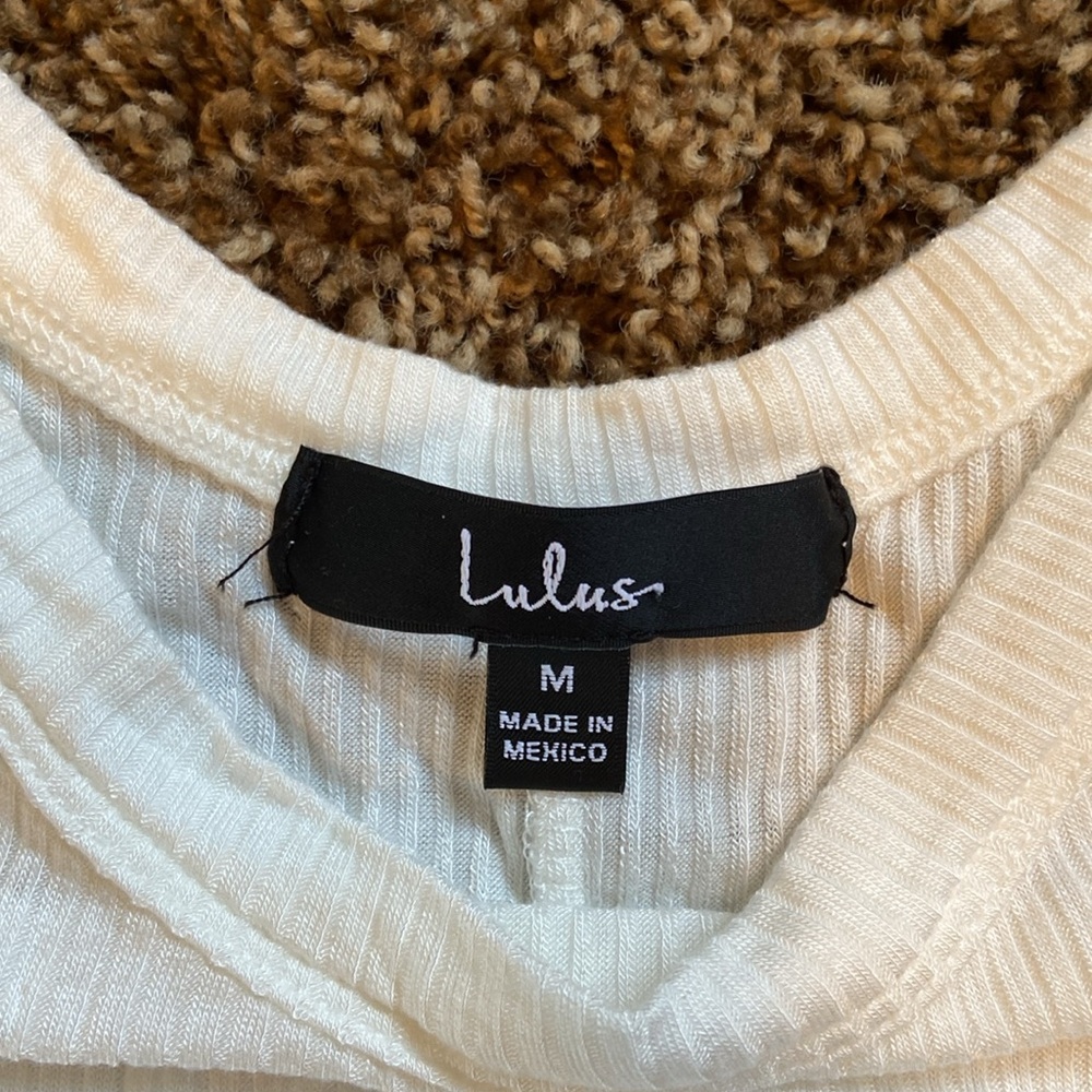 Lulu's White Ribbed Tank Top - Picture 2 of 3